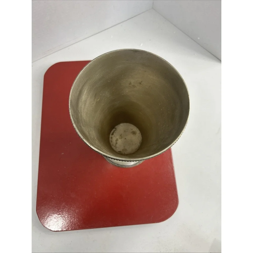 VTG‎ Trumpet Vase Silver Plate Over Copper Heavy 9